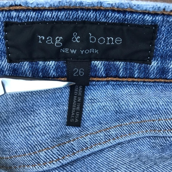 RAG & BONE High Rise Straight Leg Light Stone Wash Jeans Size 26 Zipper Fly - Picture 3 of 13